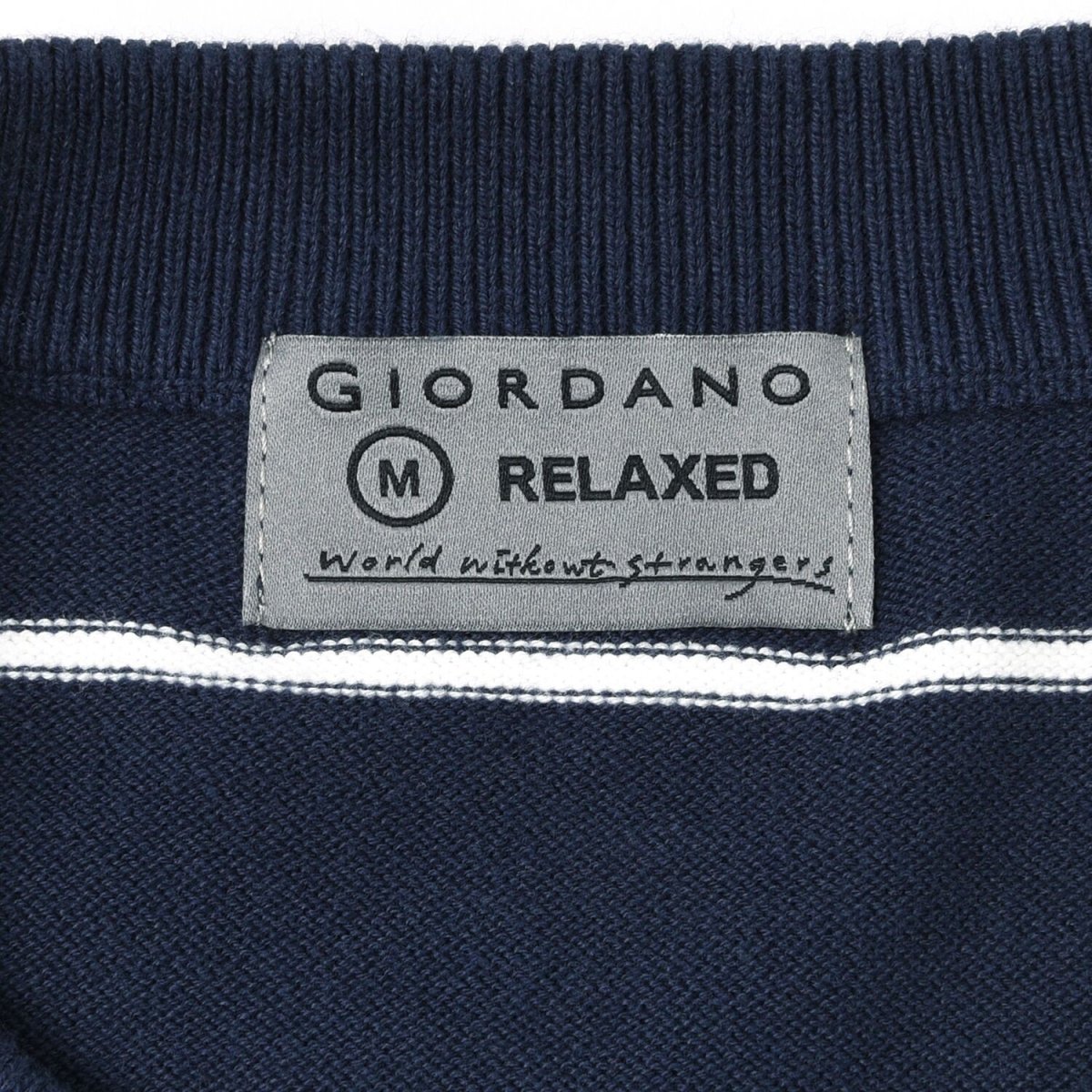 Men's Relaxed Fit Striped Crew Neck Cotton Sweater - Giordano
