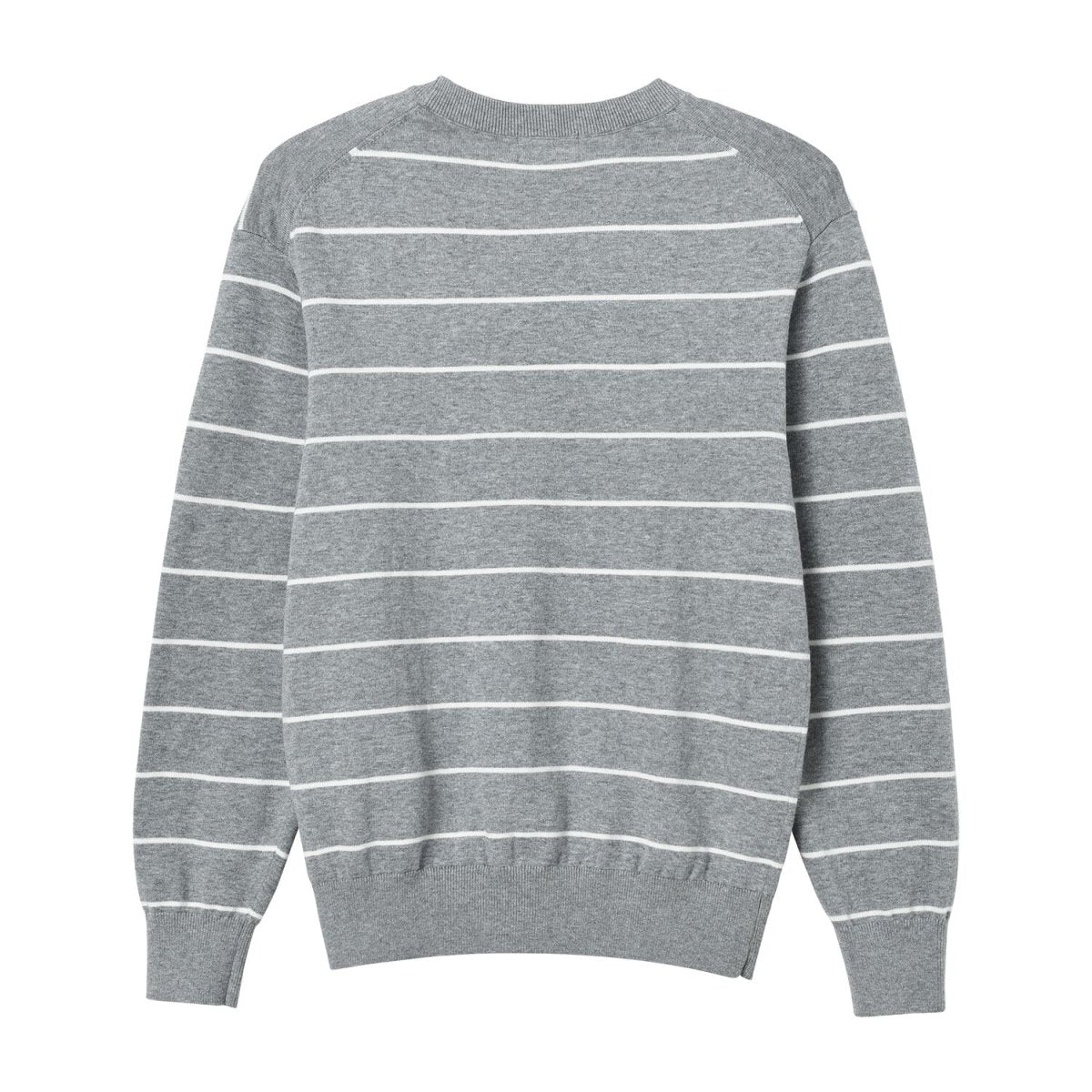 Men's Relaxed Fit Striped Crew Neck Cotton Sweater - Giordano