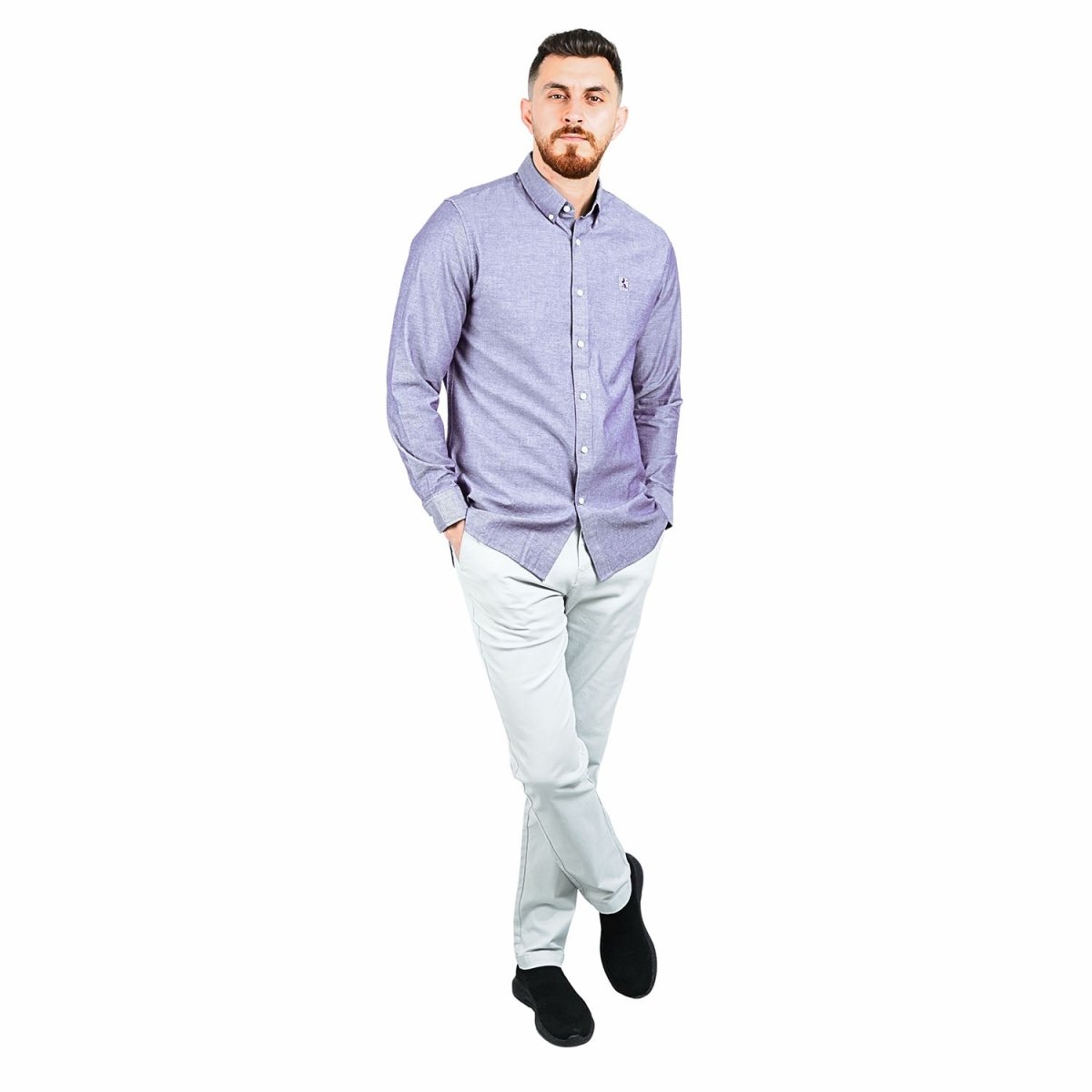 Men's Shirt With Small Lion Embroidery - Giordano