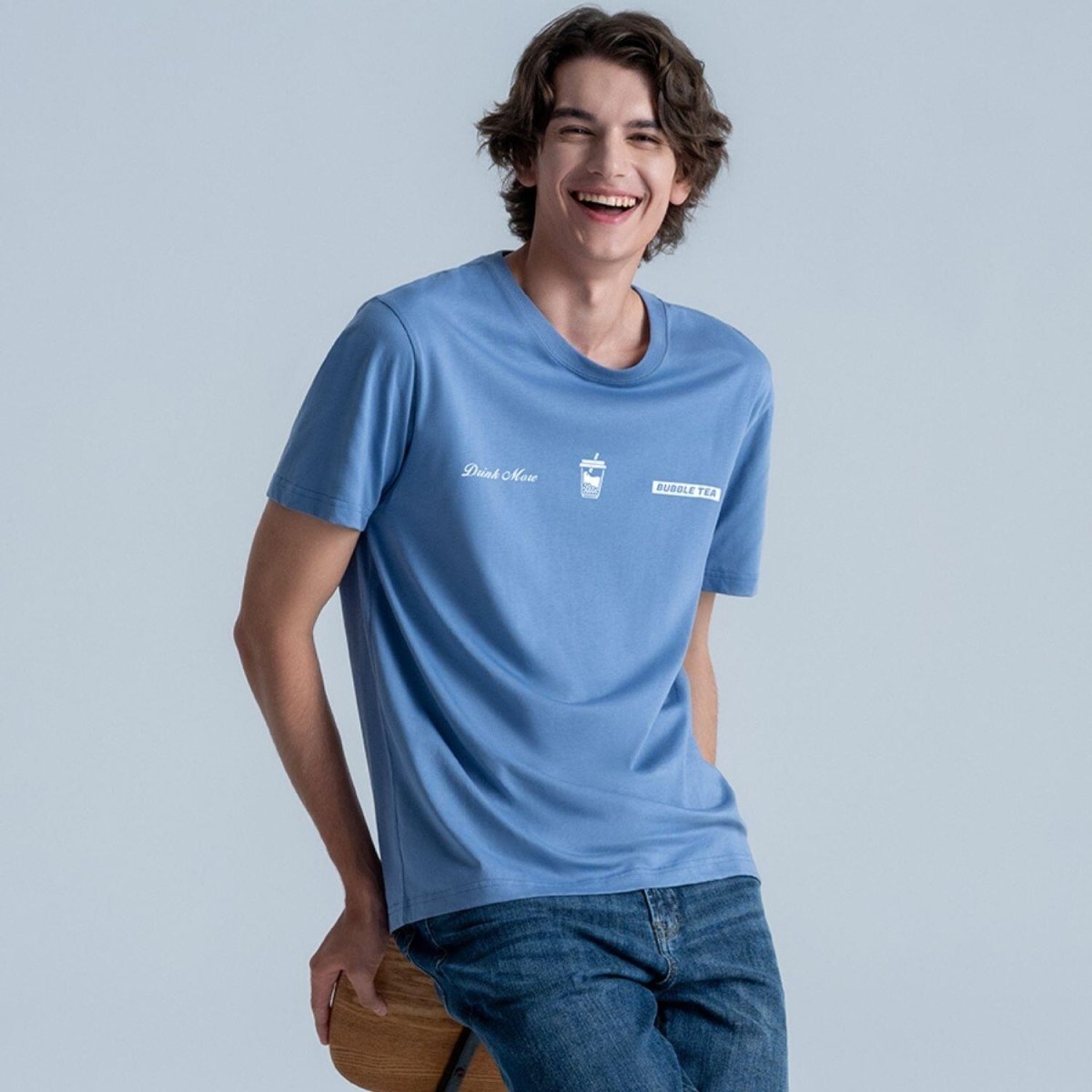 Men's Slim Fit Cotton Jersey Message Print Tee - Giordano