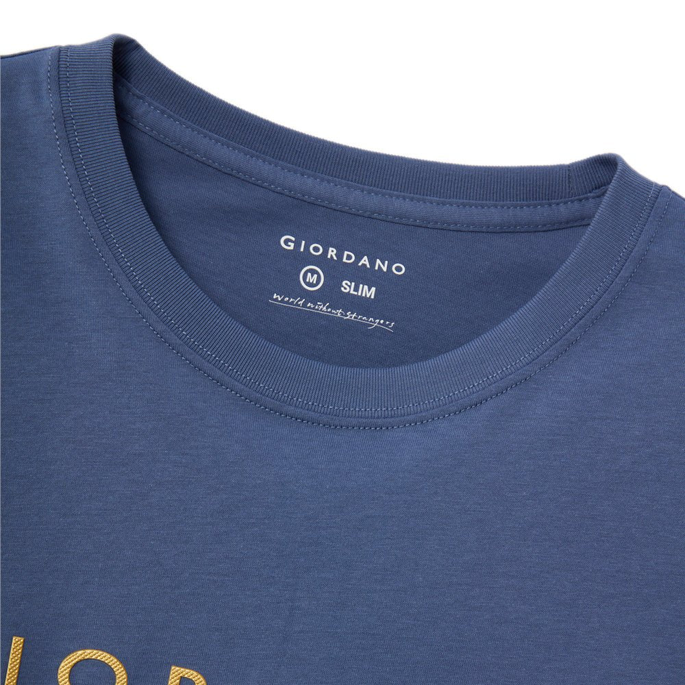 Men's Slim Fit Cotton Jersey Signature Print Tee - Giordano