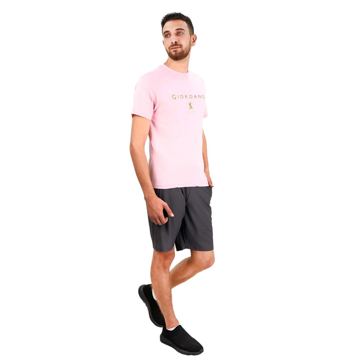 Men's Slim Fit Cotton Jersey Signature Print Tee - Giordano