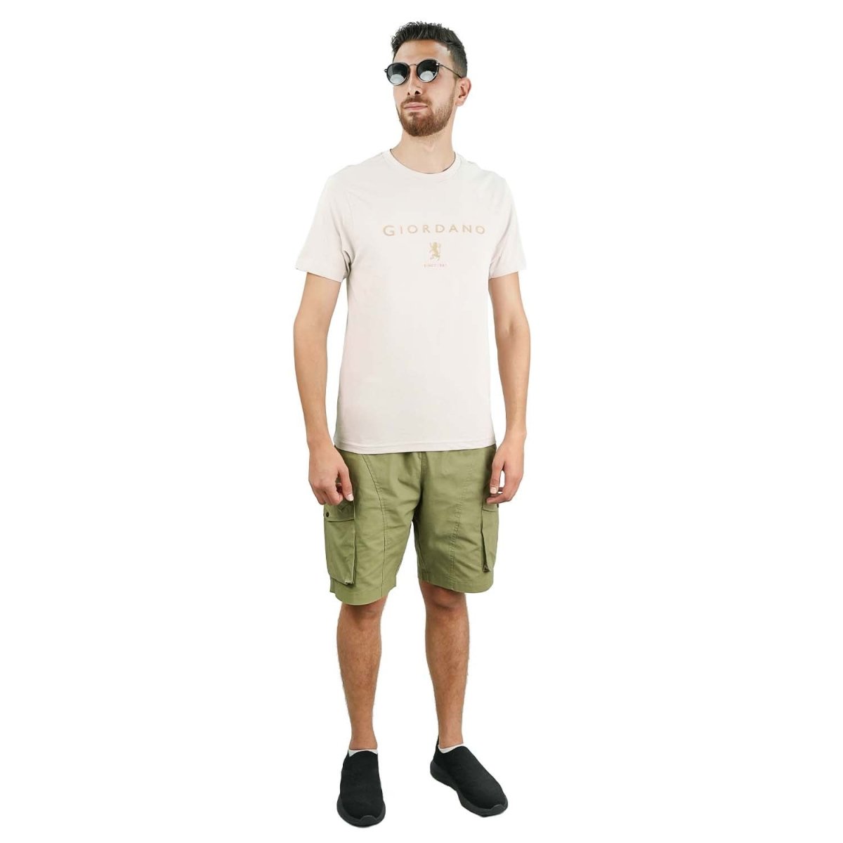 Men's Slim Fit Cotton Jersey Signature Print Tee - Giordano
