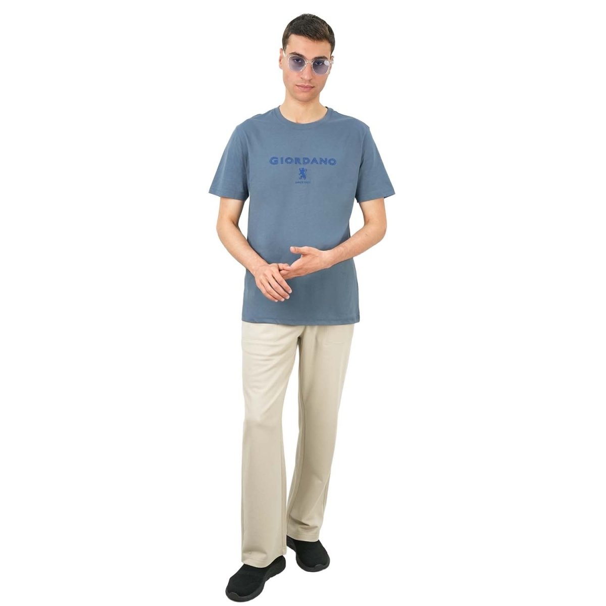 Men's Slim Fit Cotton Jersey Signature Print Tee - Giordano