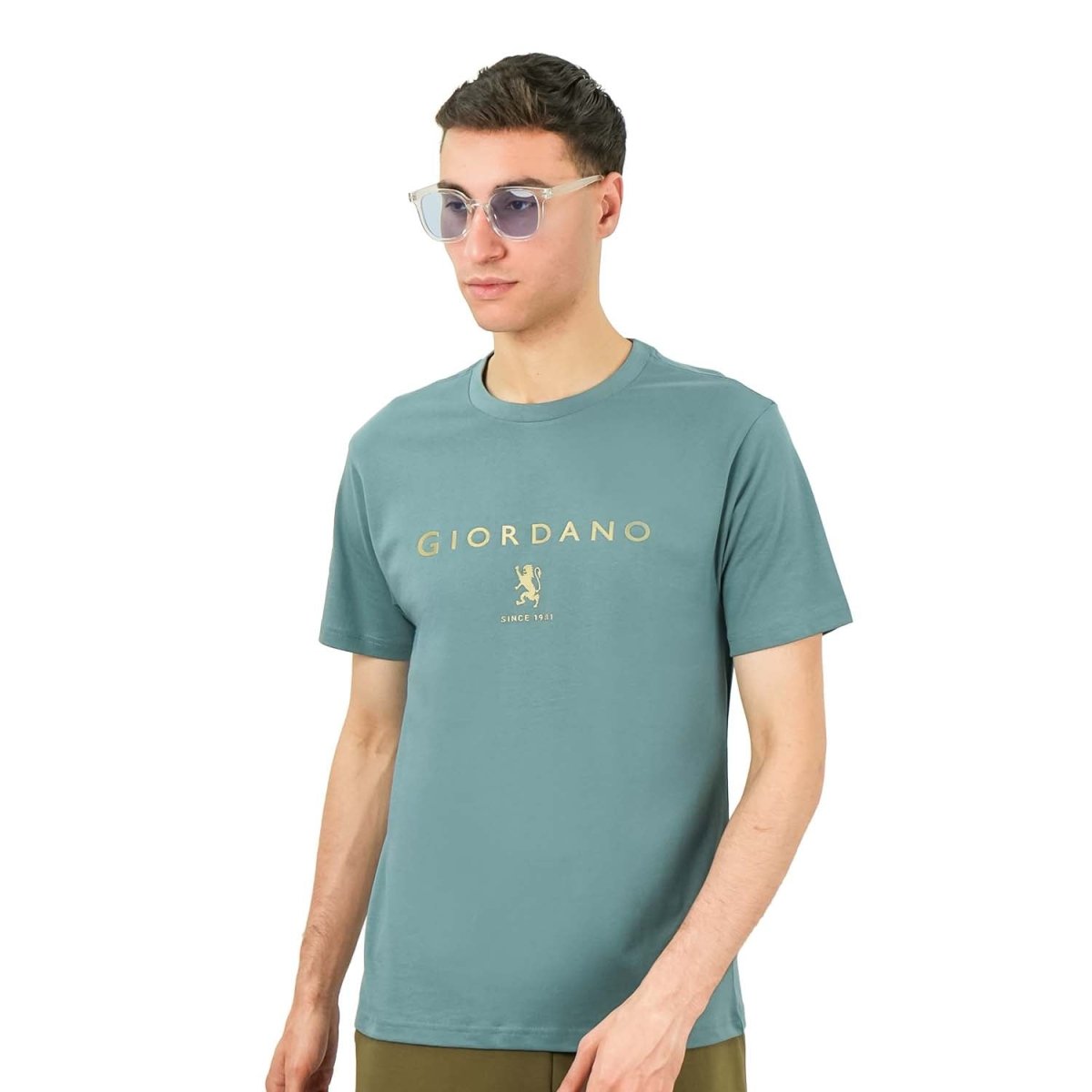 Men's Slim Fit Cotton Jersey Signature Print Tee - Giordano