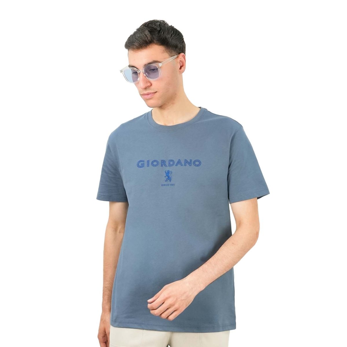 Men's Slim Fit Cotton Jersey Signature Print Tee - Giordano