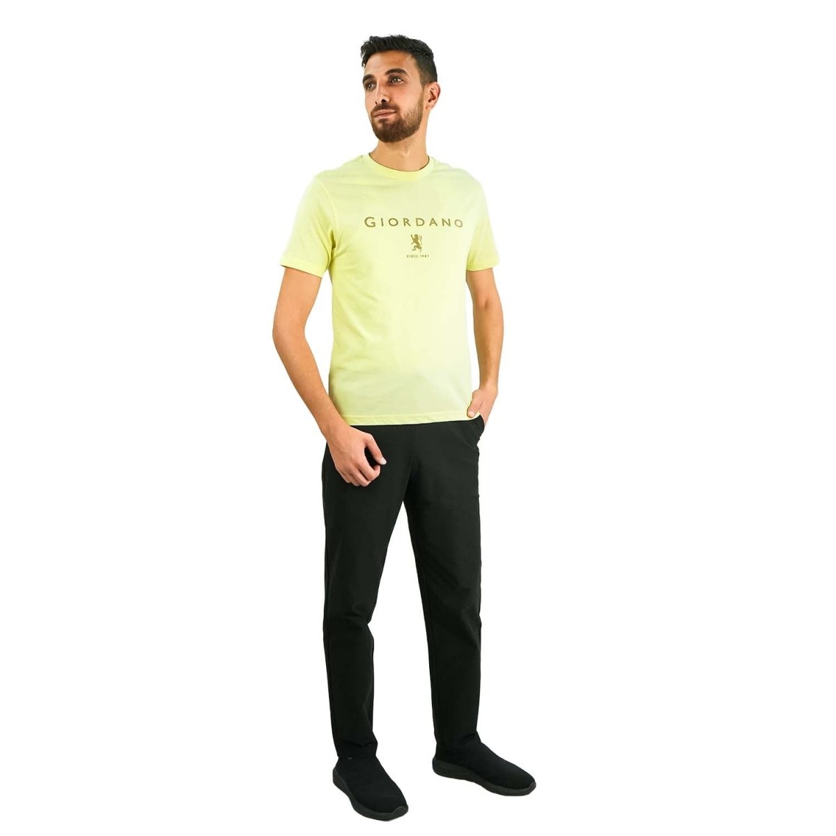 Men's Slim Fit Cotton Jersey Signature Print Tee - Giordano