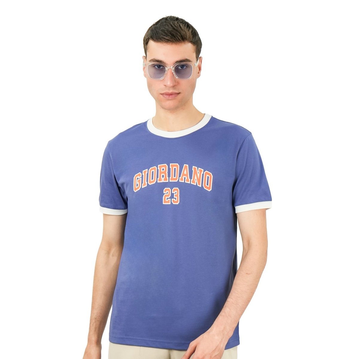 Men's Slim Fit Cotton Jersey Tee | Signature Print & Comfort - Giordano
