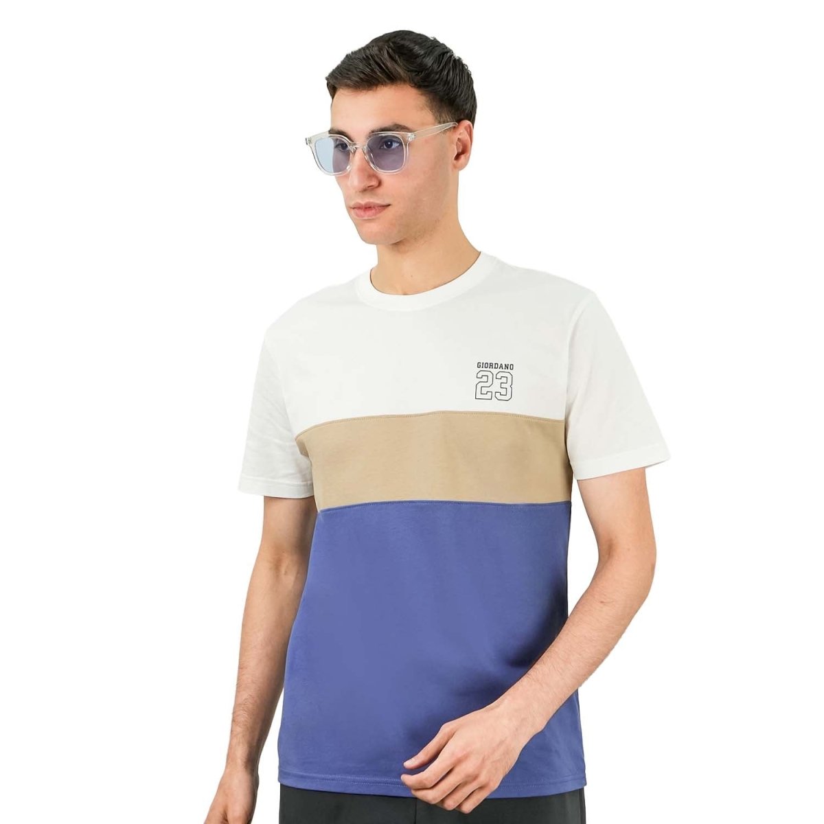 Men's Slim Fit Cotton Jersey Tee | Signature Print & Comfort - Giordano