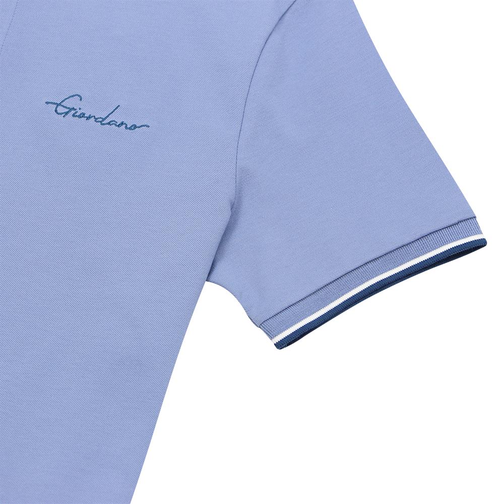 Men's Slim Fit Cotton Polo Shirt With Sailboat Embroidery - Giordano