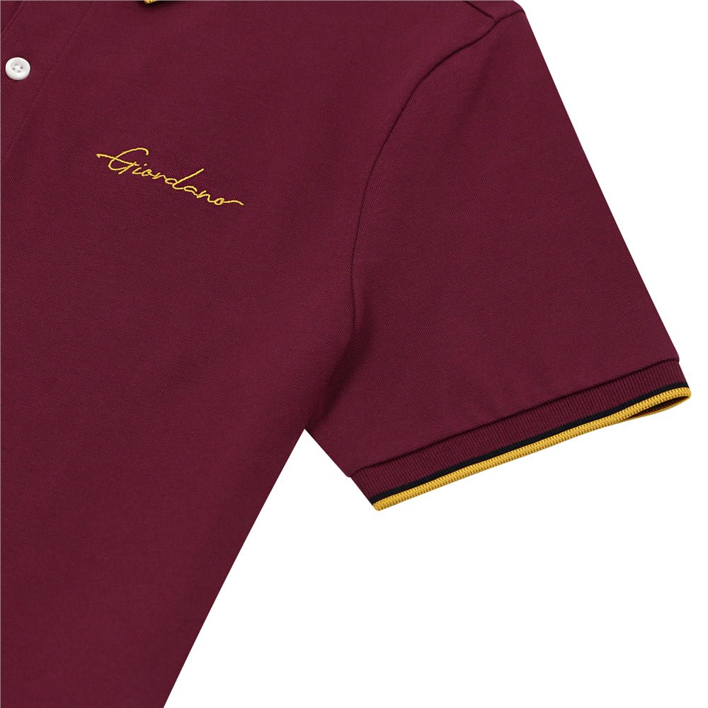 Men's Slim Fit Cotton Polo Shirt With Sailboat Embroidery - Giordano