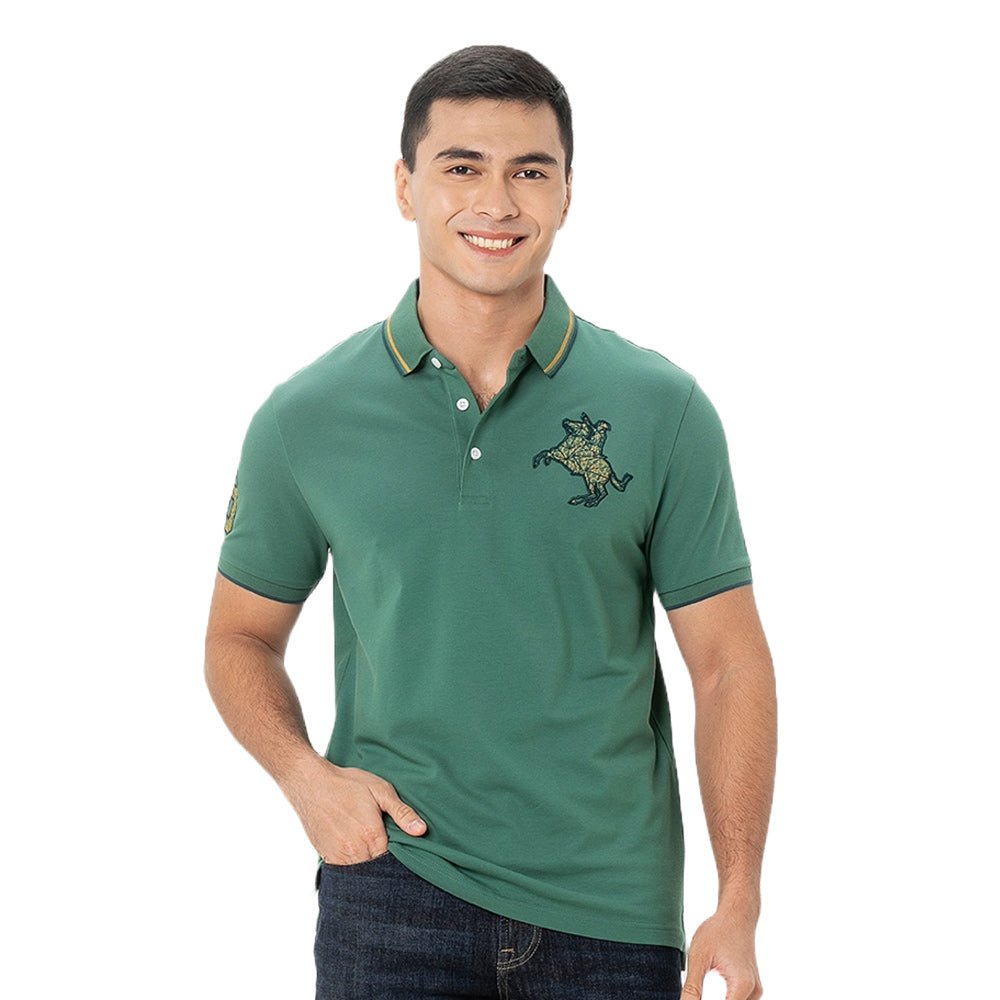 Men's Slim Fit Cotton Short Sleeve Napoleon Polo - Giordano
