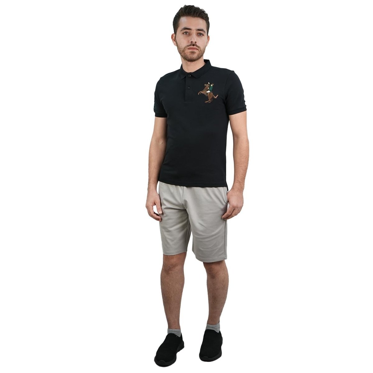 Men's Slim Fit Cotton Short Sleeve Napoleon Polo - Giordano