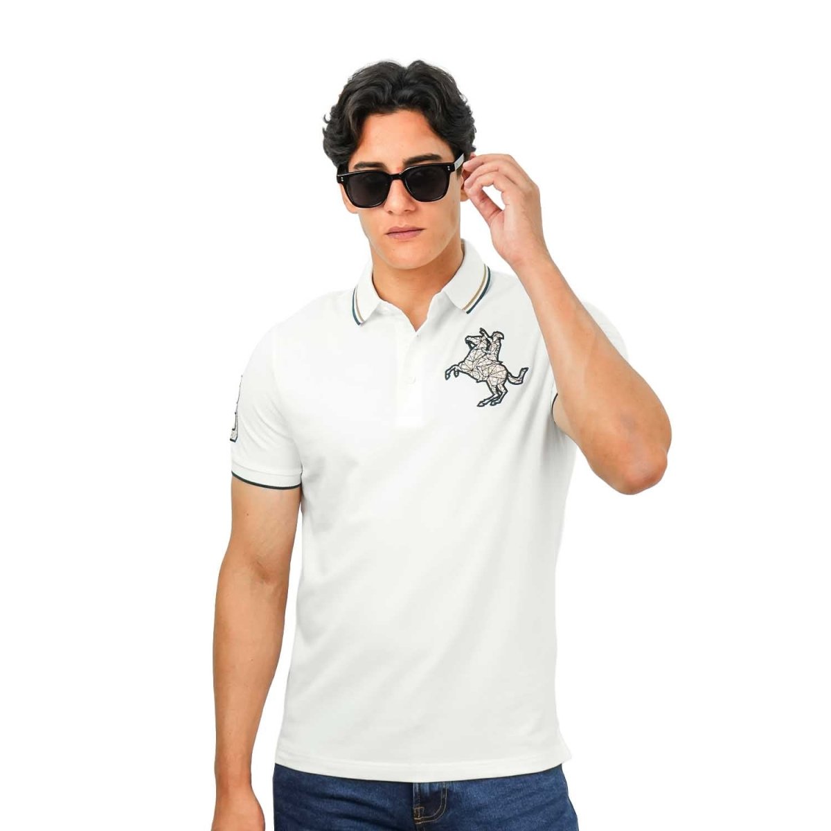 Men's Slim Fit Cotton Short Sleeve Napoleon Polo S - Shop Giordano