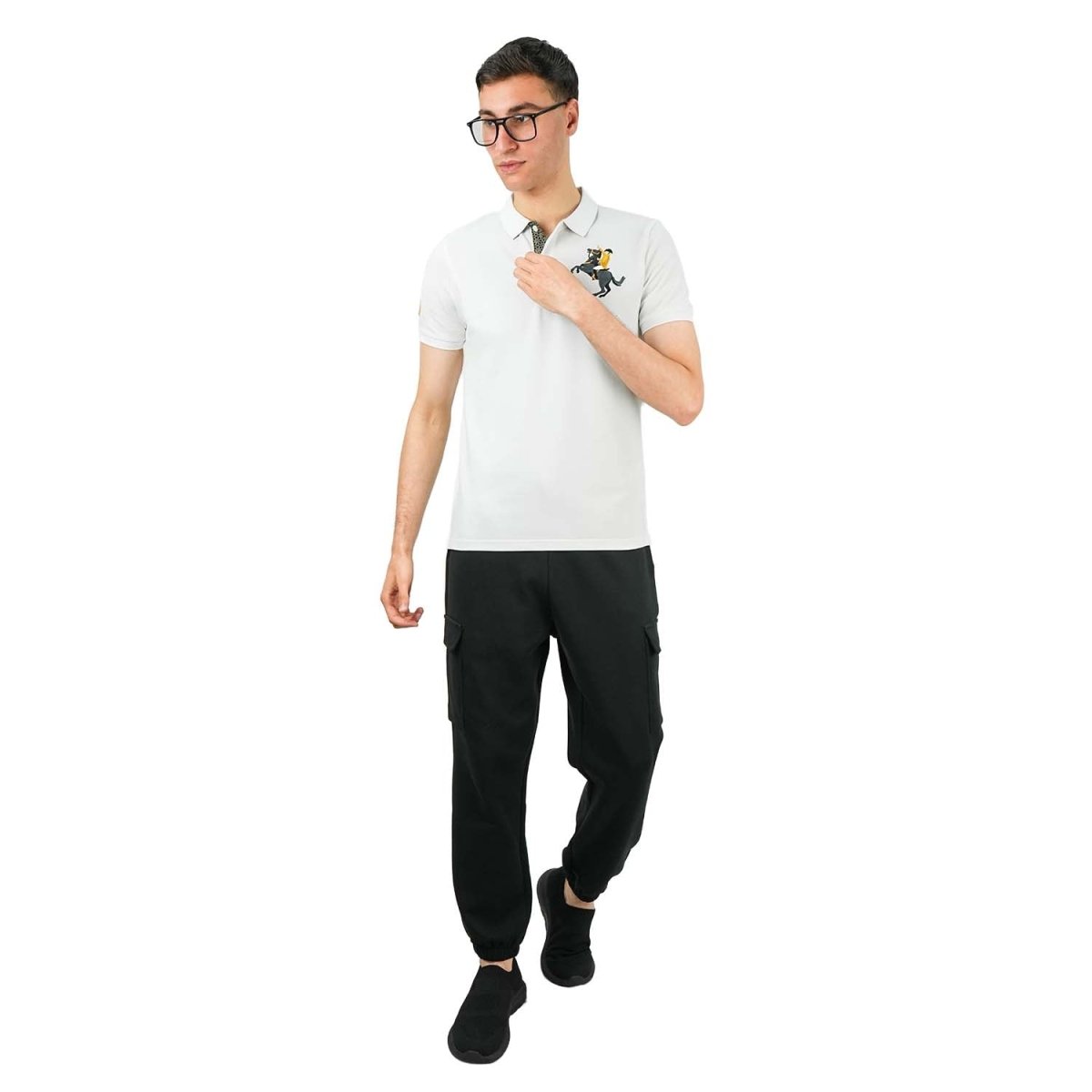 Men's Slim Fit Cotton Short Sleeve Napoleon Polo - Giordano