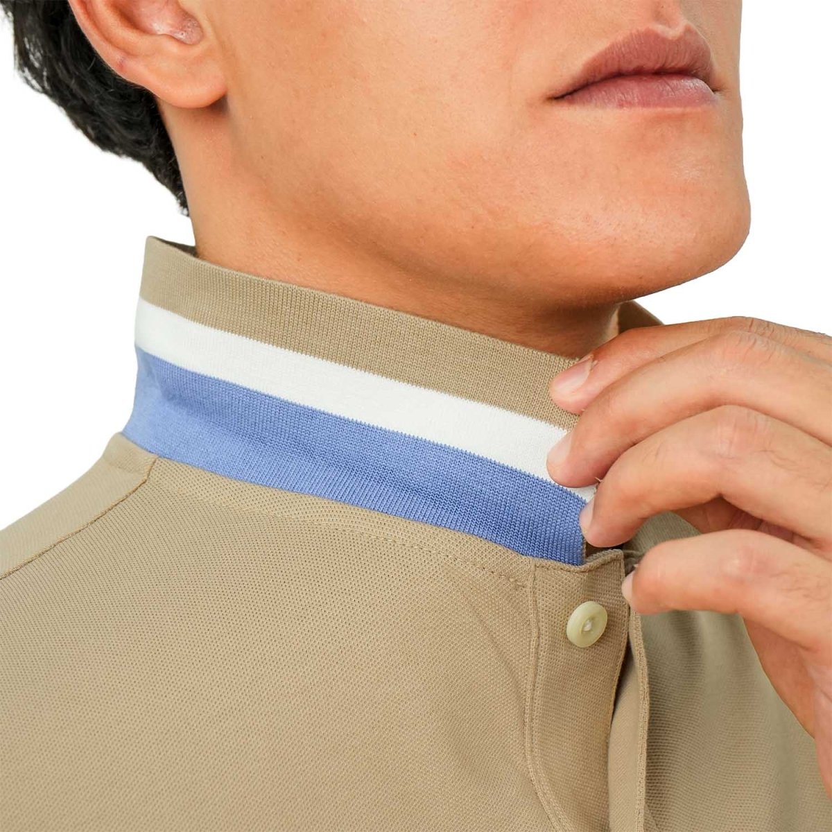 Men's Slim Fit Cotton Short Sleeve Napoleon Polo - Giordano