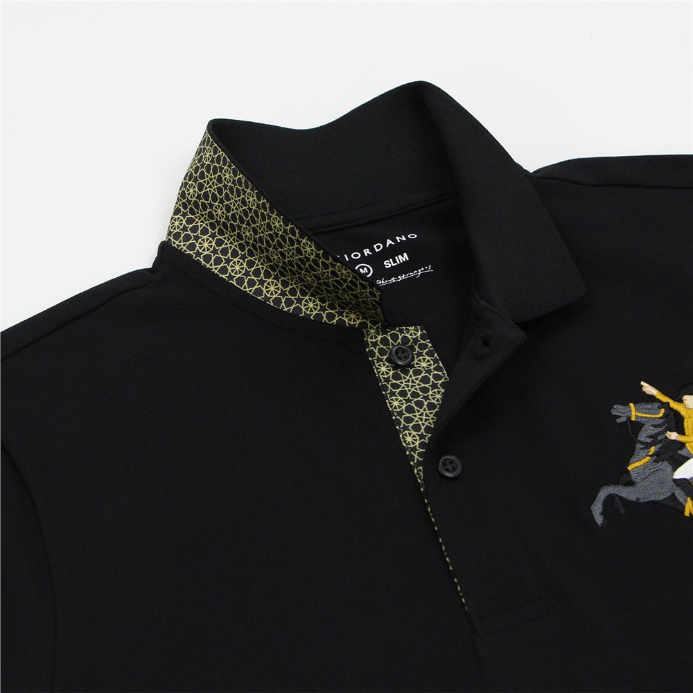 Men's Slim Fit Cotton Short Sleeve Napoleon Polo S - Shop Giordano
