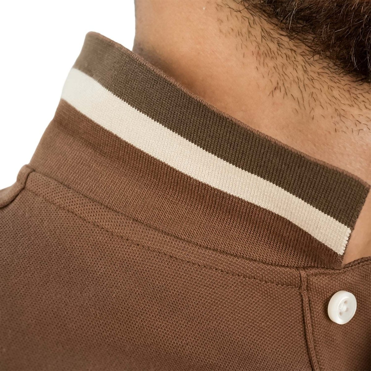 Men's Slim Fit Cotton Short Sleeve Napoleon Polo - Giordano