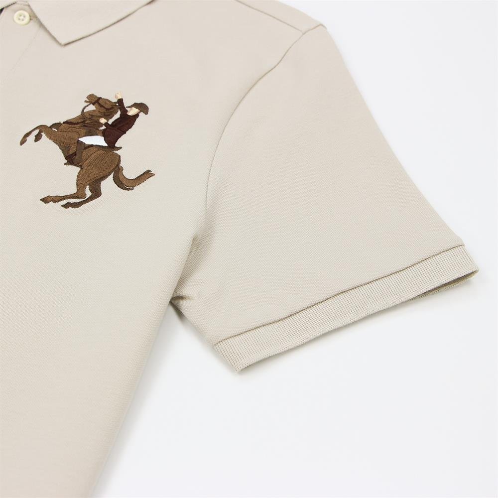 Men's Slim Fit Cotton Short Sleeve Napoleon Polo - Giordano
