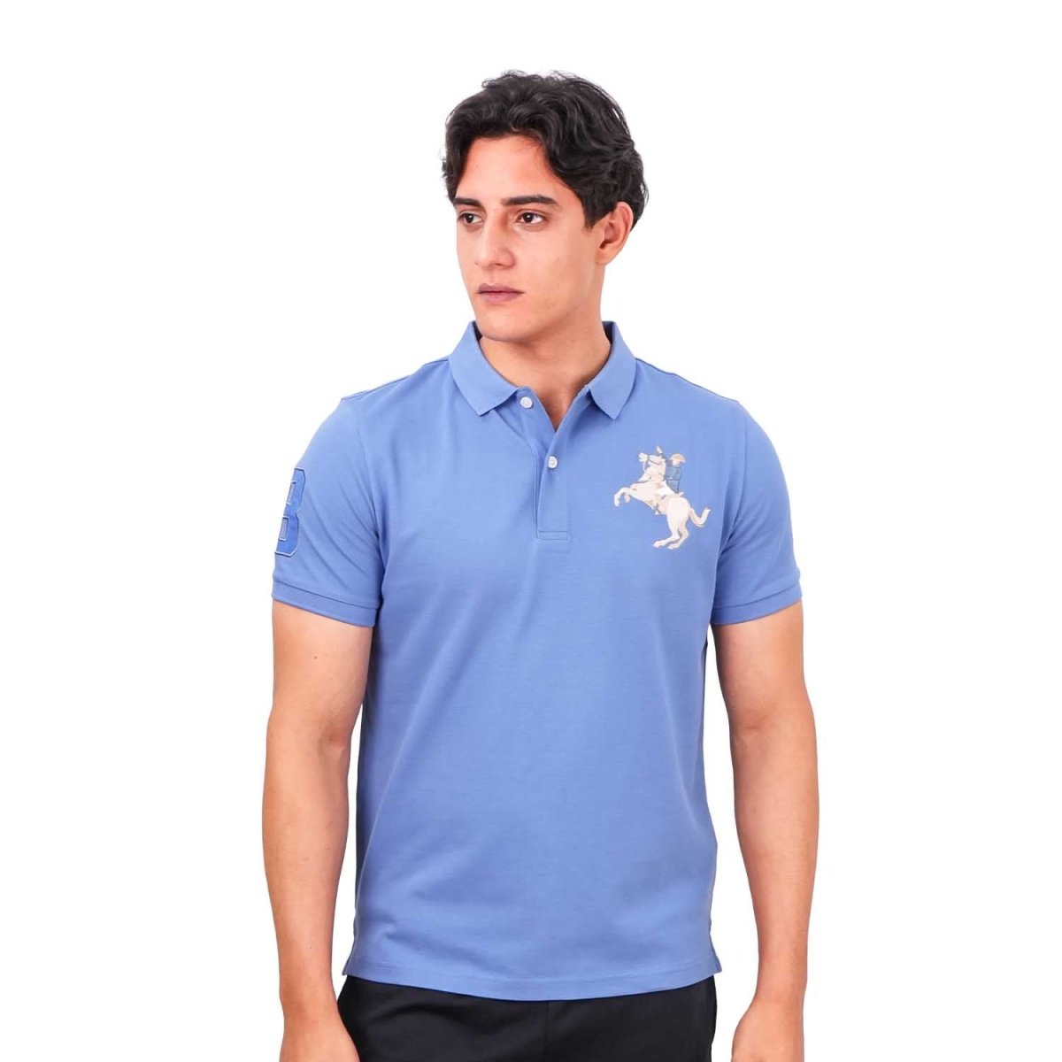 Men's Slim Fit Cotton Short Sleeve Napoleon Polo - Giordano