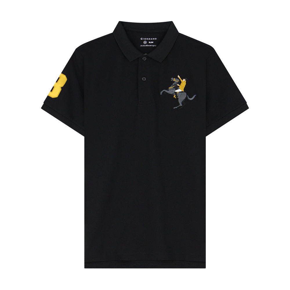 Men's Slim Fit Cotton Short Sleeve Napoleon Polo S - Shop Giordano