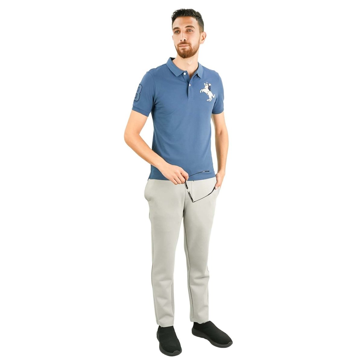 Men's Slim Fit Cotton Short Sleeve Napoleon Polo - Giordano