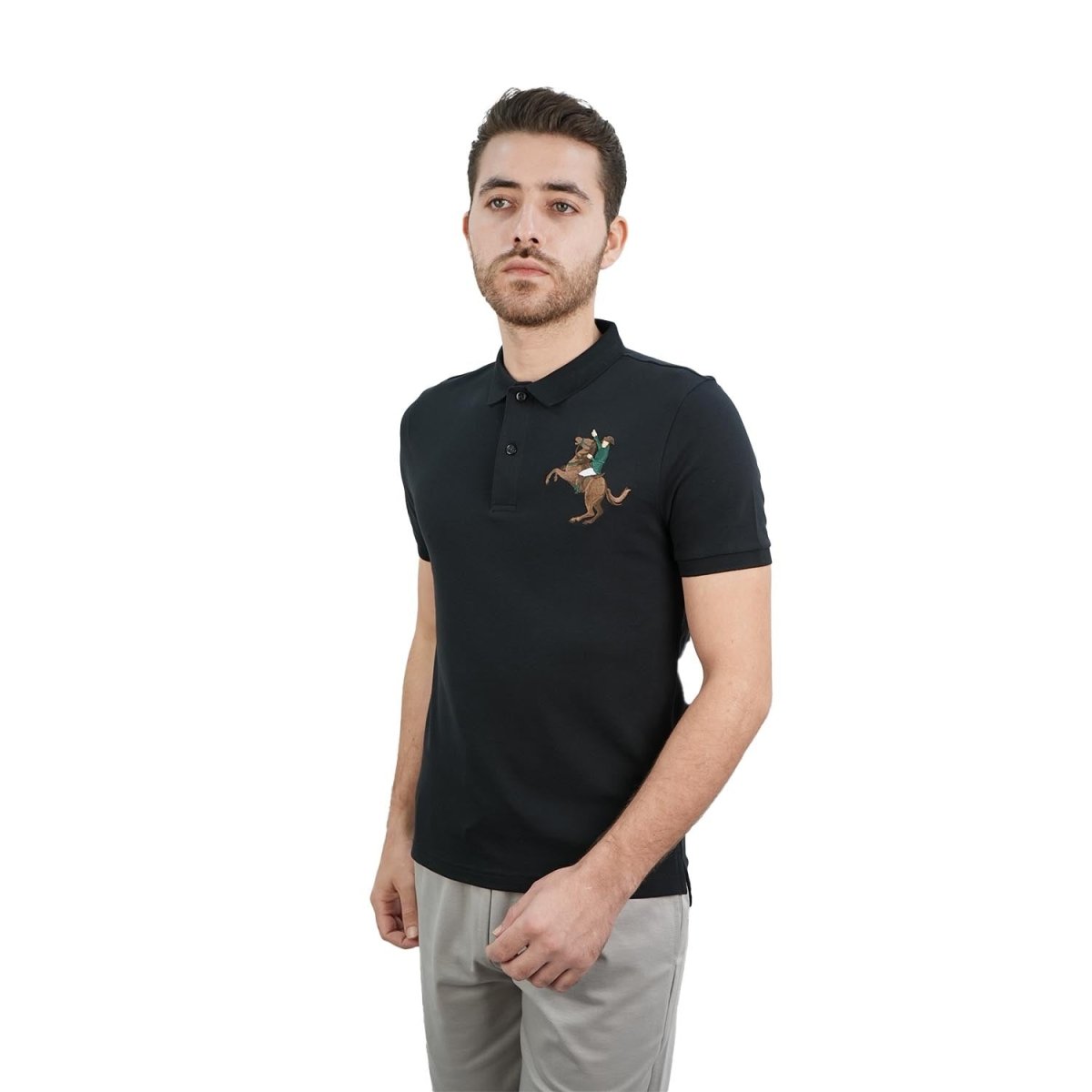 Men's Slim Fit Cotton Short Sleeve Napoleon Polo - Giordano