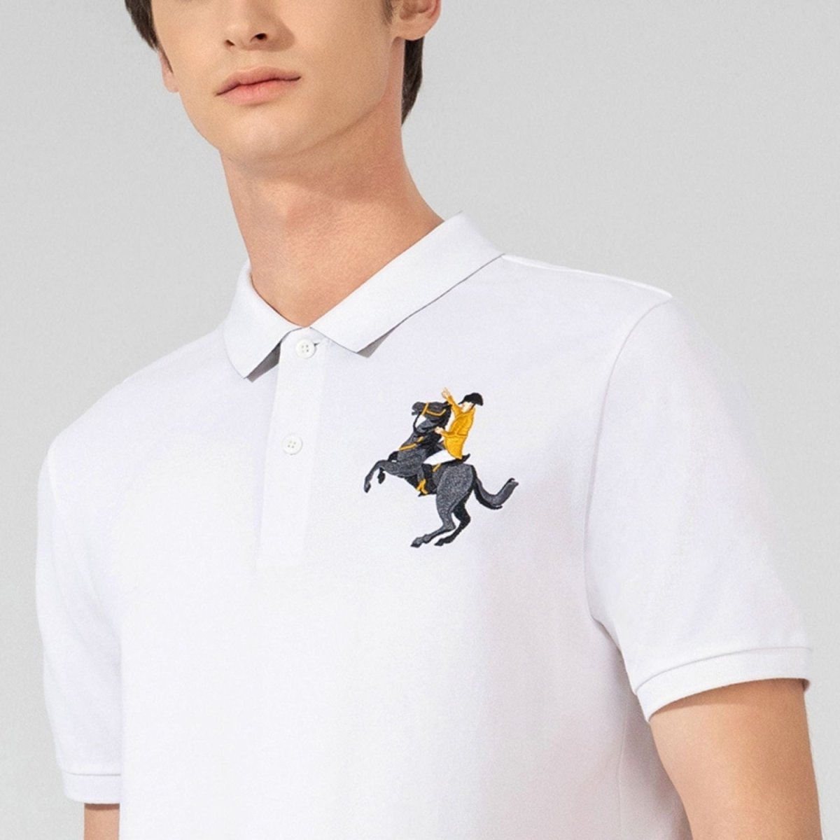 Men's Slim Fit Cotton Short Sleeve Napoleon Polo - Giordano