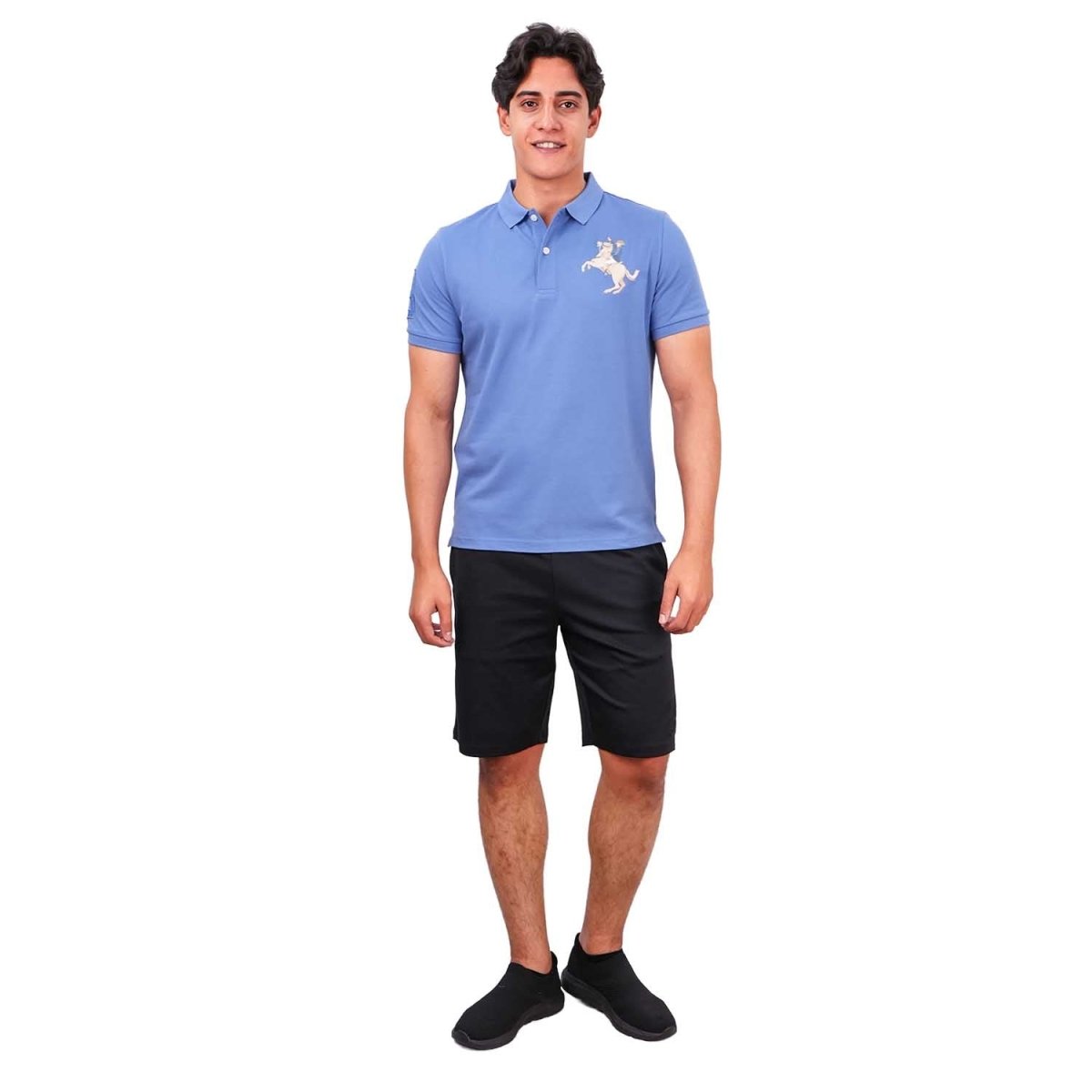 Men's Slim Fit Cotton Short Sleeve Napoleon Polo - Giordano