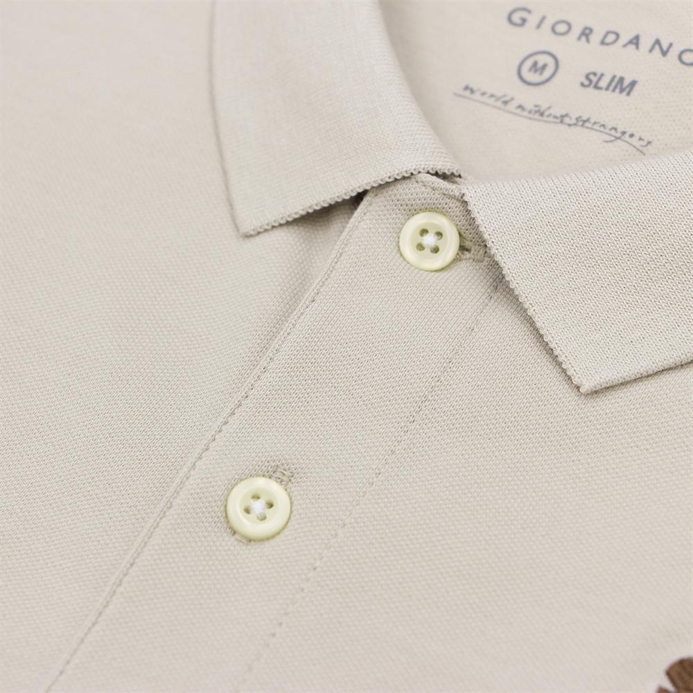 Men's Slim Fit Cotton Short Sleeve Napoleon Polo - Giordano