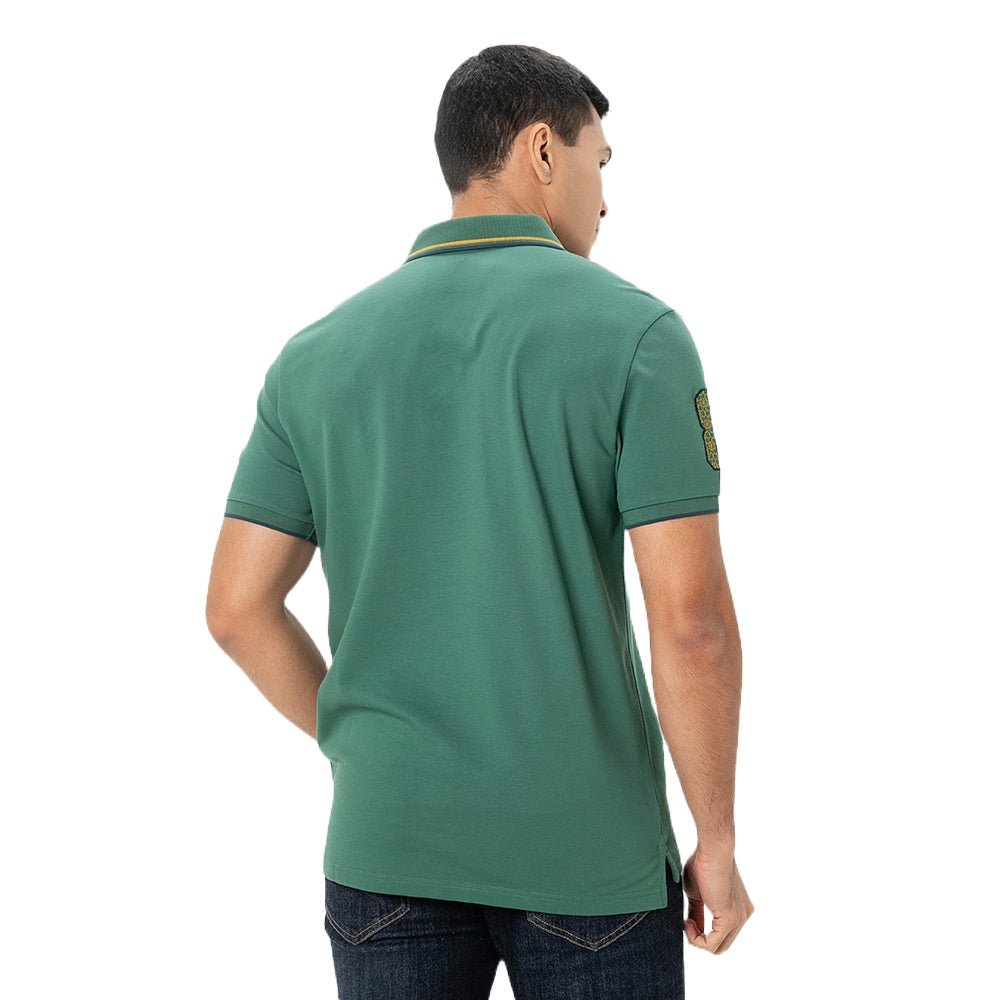 Men's Slim Fit Cotton Short Sleeve Napoleon Polo - Giordano