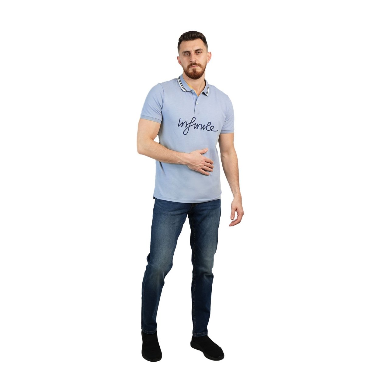 Men's Slim Fit Embroidered Infinite Polo - Giordano