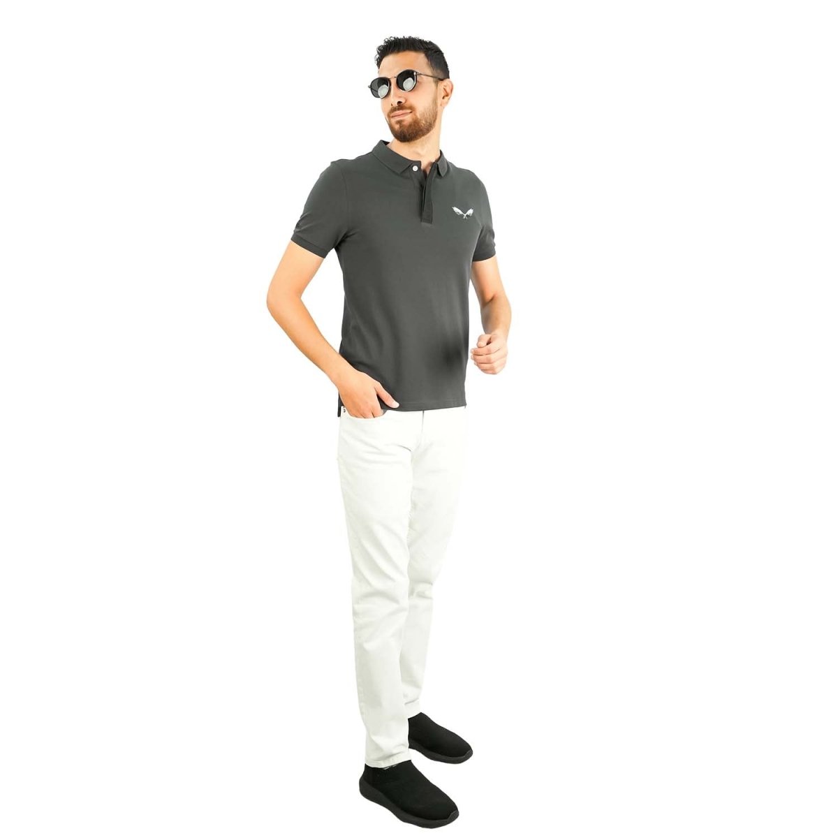 Men's Slim Fit Embroidered Infinite Polo - Giordano