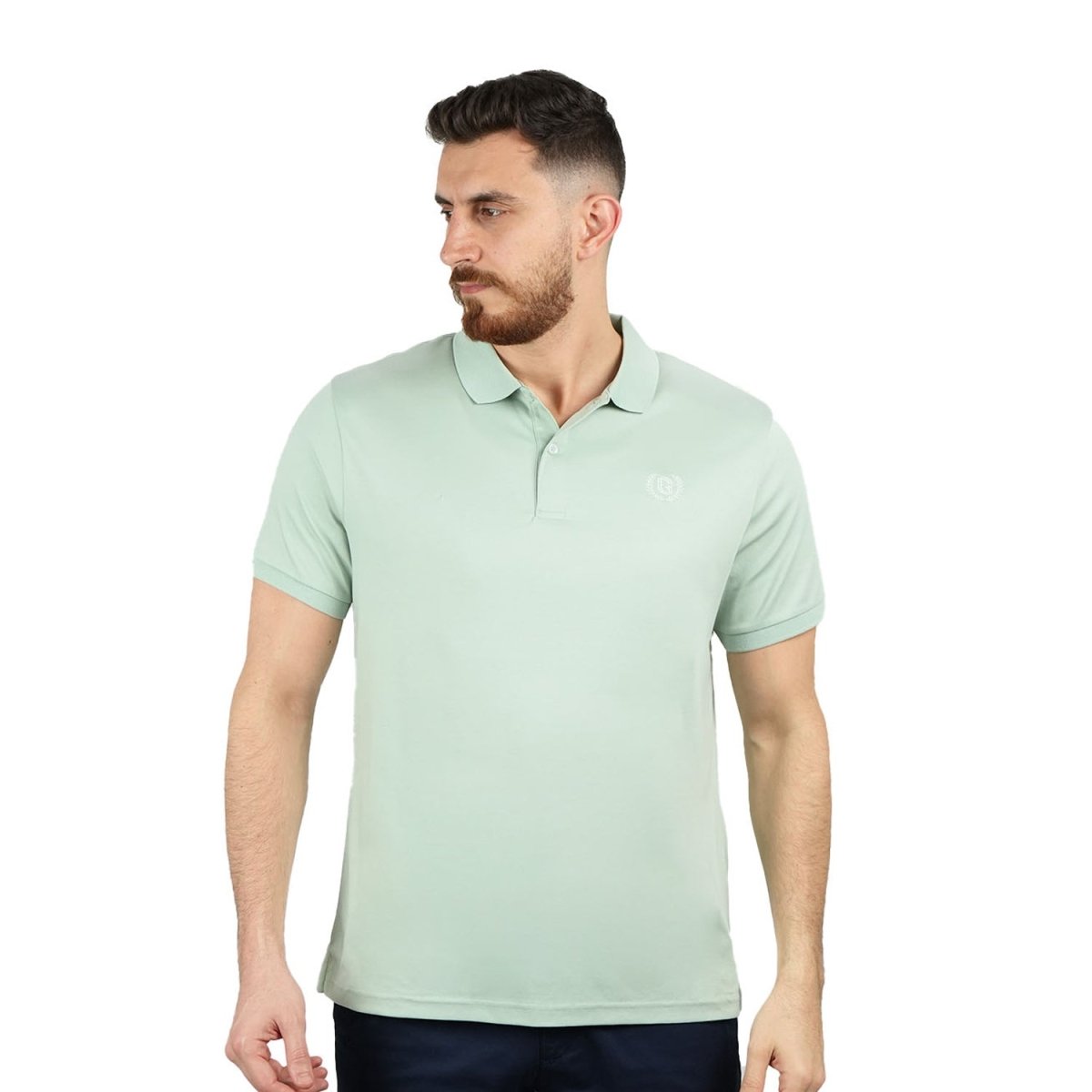 Men's Slim Fit Liquid Touch Polo Aqua Gray Giordano UAE
