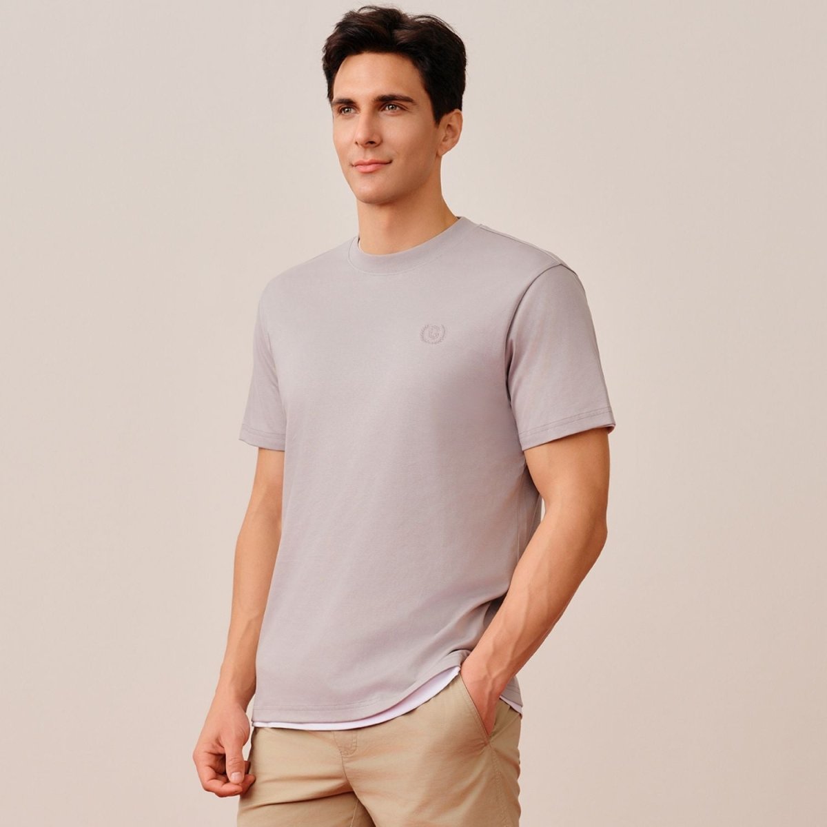 Men's Slim Fit Liquid Touch Smart Collar Tee - Giordano