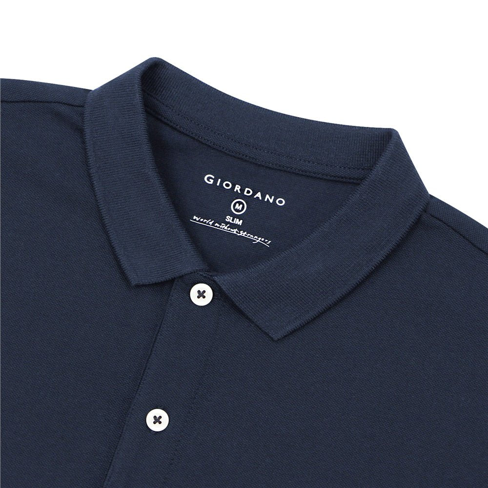 Men's Slim Fit Pique Polo: Elevated Comfort, Modern Style - Giordano