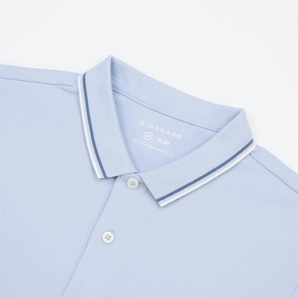 Men's Slim Fit Pique Polo: Elevated Comfort, Modern Style - Giordano