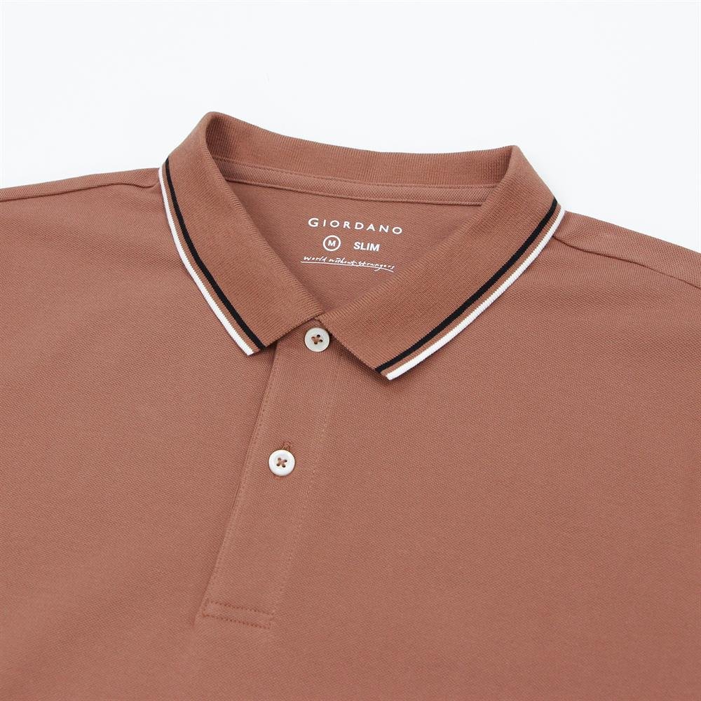 Men's Slim Fit Pique Polo: Elevated Comfort, Modern Style - Giordano