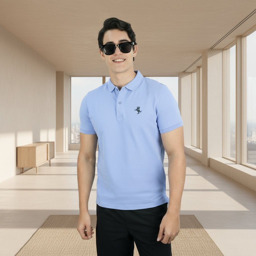 Men's Slim Fit Polo: Cotton Lycra Pique With Small Napoleon Embroidery S - Shop Giordano