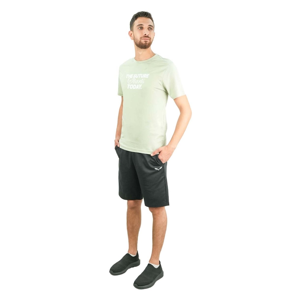 Men's Slim Fit Print Tee - Cotton Jersey, Crew Neck, Short Sleeve - Giordano