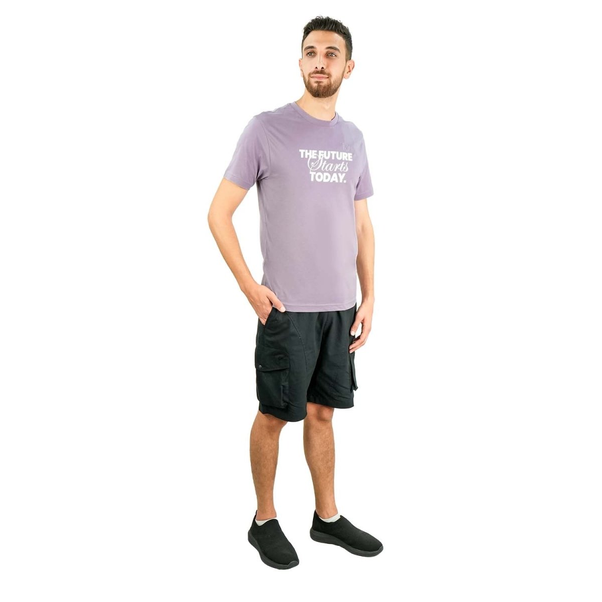 Men's Slim Fit Print Tee - Cotton Jersey, Crew Neck, Short Sleeve - Giordano