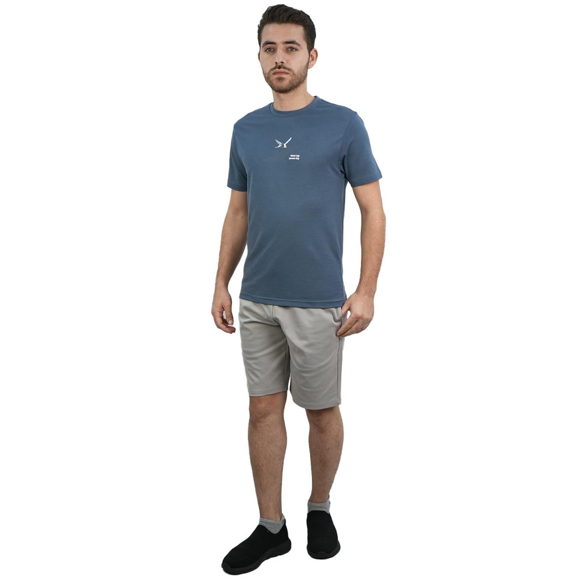 Men's Slim Fit Print Tee - Cotton Jersey, Crew Neck, Short Sleeve - Giordano