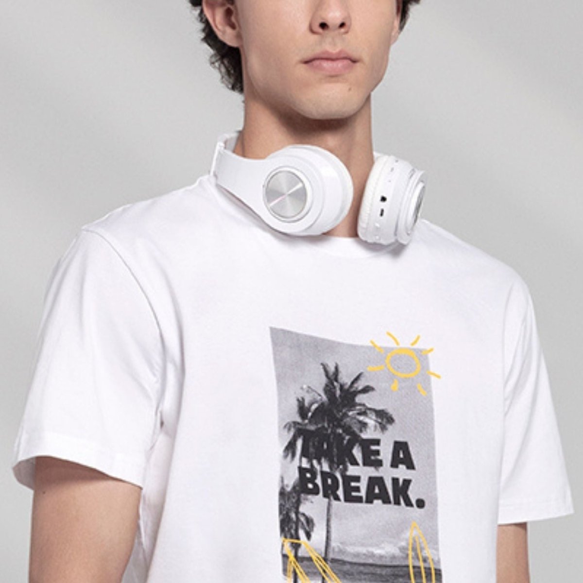 Men's Slim Fit Print Tee - Cotton Jersey, Crew Neck, Short Sleeve - Giordano