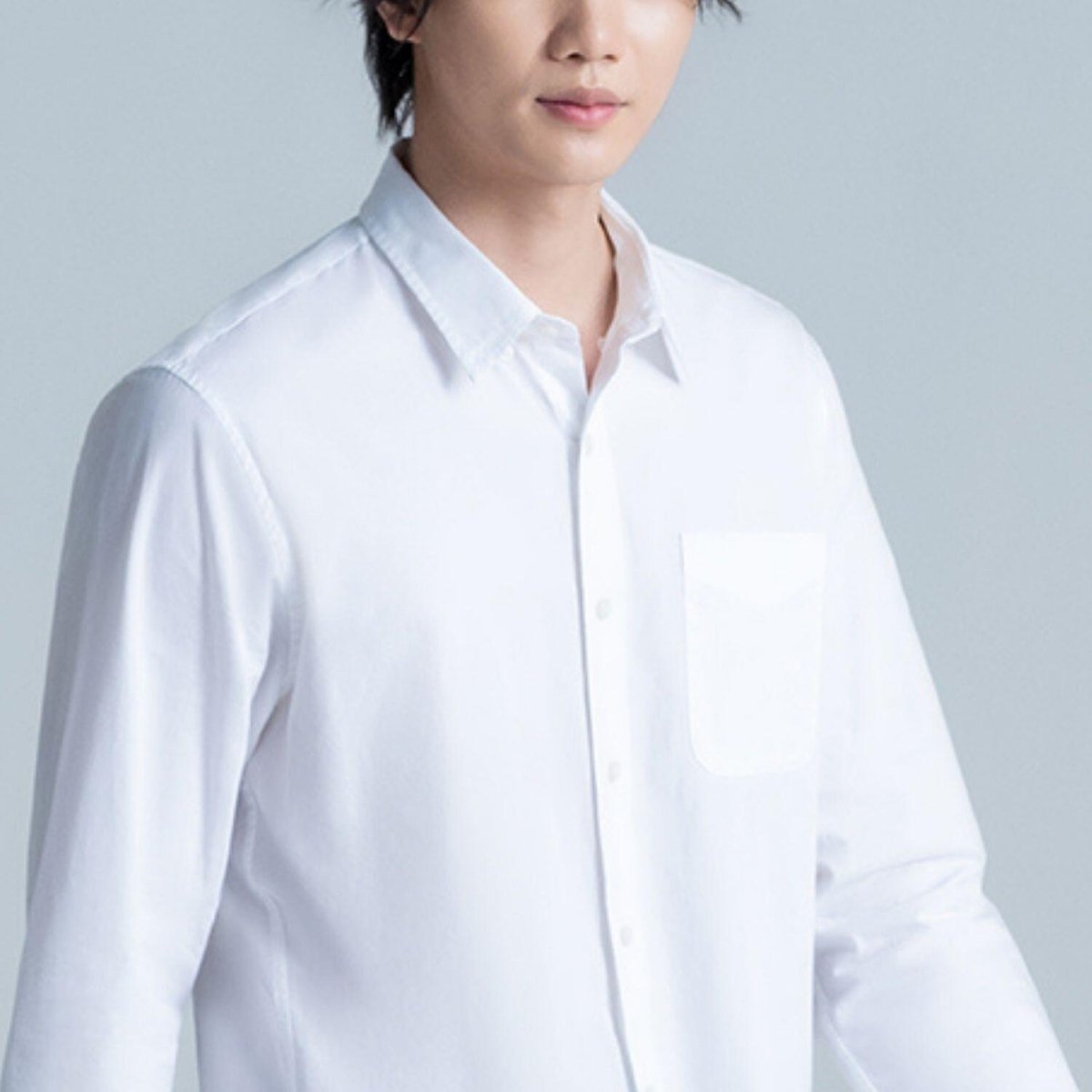 Men's Slim Fit Shirt: 100% Cotton Poplin, Long Sleeve - Giordano