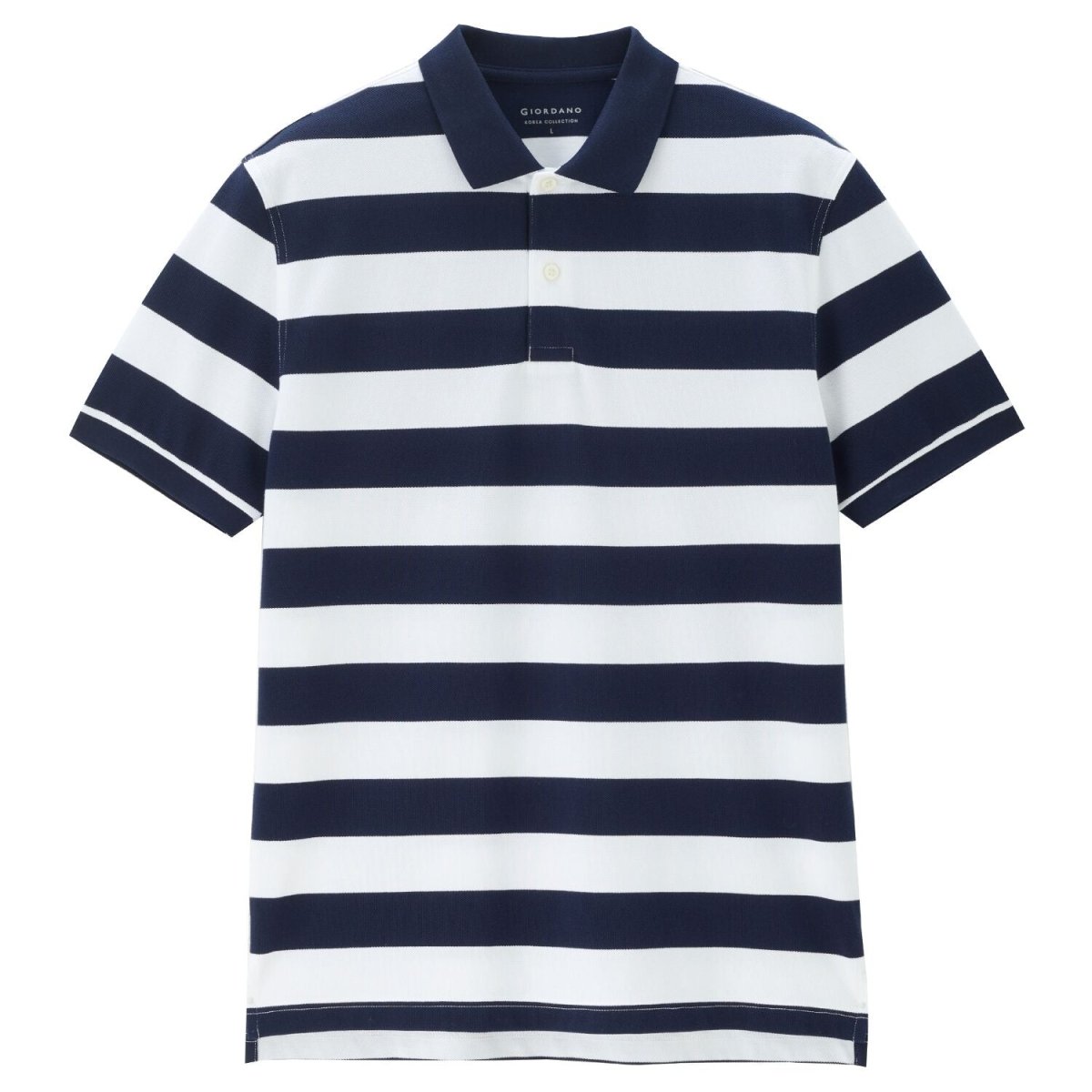 Men’S Slim Fit Striped Cotton Pique Polo Shirt | Korea Collection - Giordano