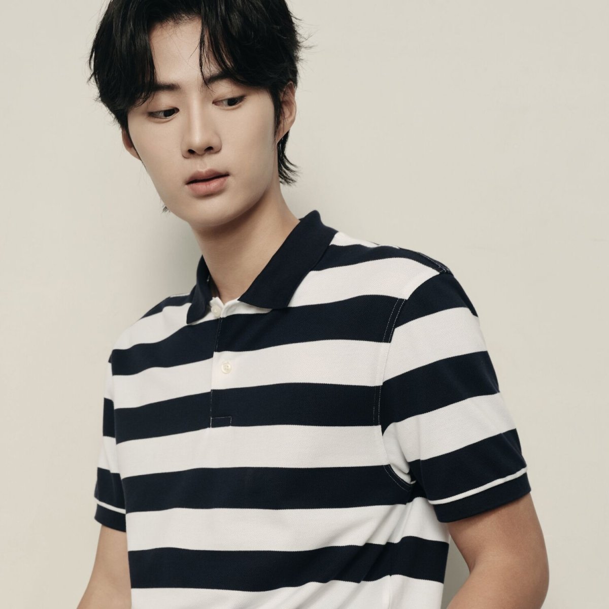 Men’S Slim Fit Striped Cotton Pique Polo Shirt | Korea Collection - Giordano