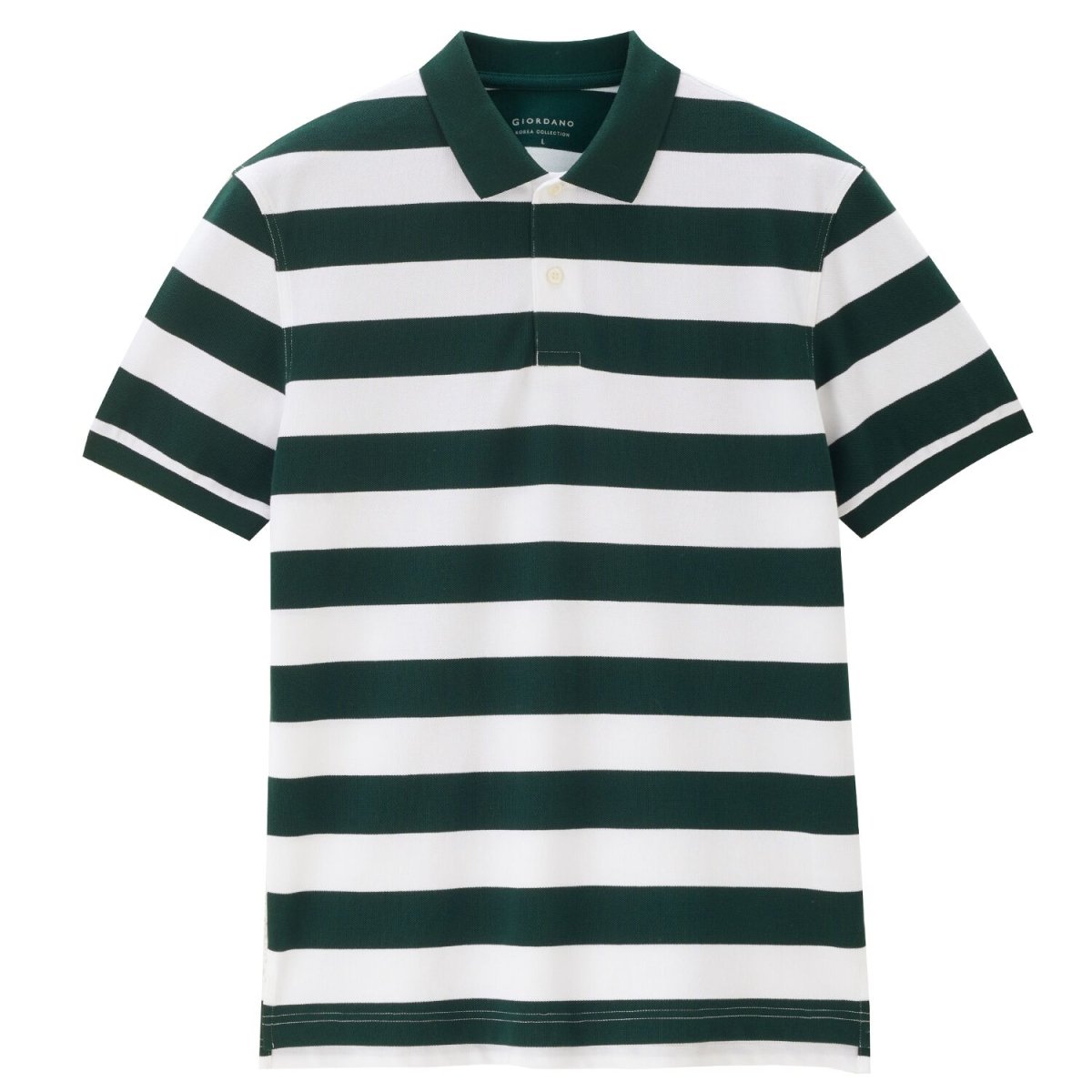 Men’S Slim Fit Striped Cotton Pique Polo Shirt | Korea Collection - Giordano