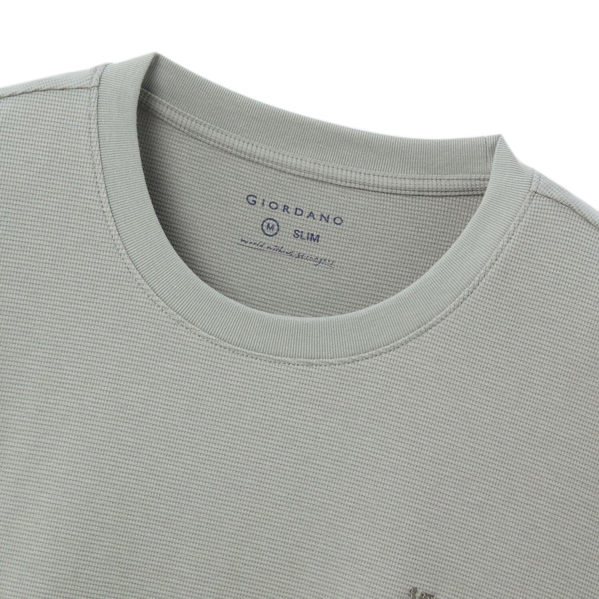Men’S Slim Fit Waffle Knit Crew Neck Tee - Giordano