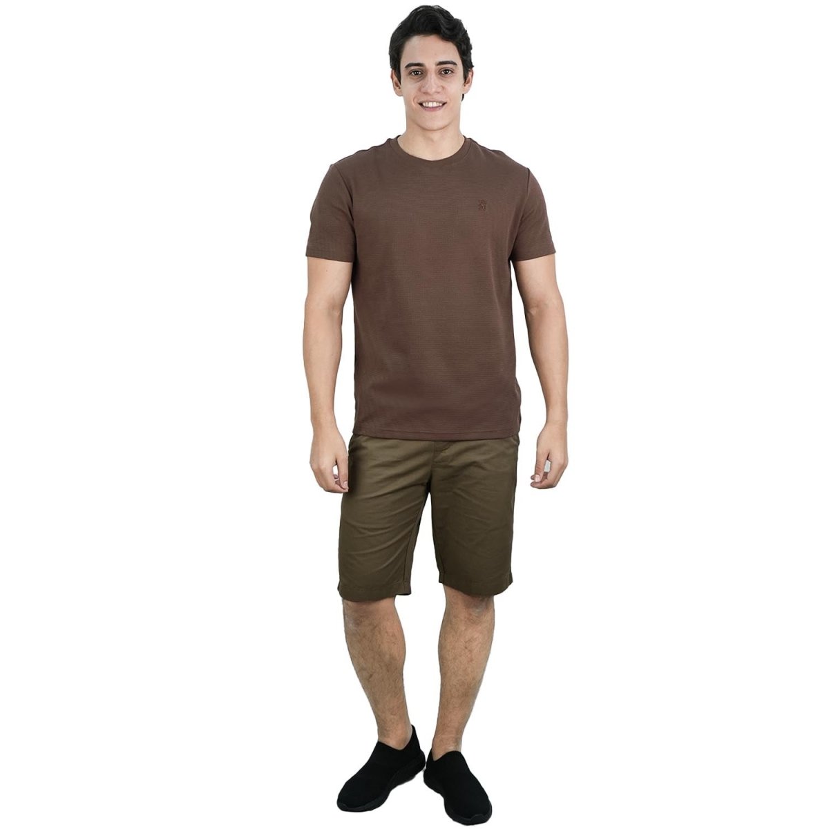 Men’S Slim Fit Waffle Knit Crew Neck Tee - Giordano