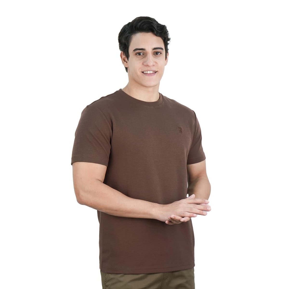 Men’S Slim Fit Waffle Knit Crew Neck Tee - Giordano